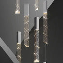 Modern geometric crystal glass led pendant light for living room
