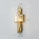 Modern geometric crystal gold wall lamp for living room