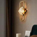 Modern geometric crystal gold wall lamp for living room
