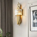 Modern geometric crystal gold wall lamp for living room