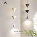 DecorBites™ Cone Long LED Pendant Chandelier for Modern Bedroom, White/Black Variant