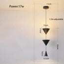 DecorBites™ Cone Long LED Pendant Chandelier for Modern Bedroom, White/Black Variant