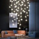 Modern geometric decorbites crystal led chandelier staircase light