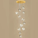 Modern geometric decorbites crystal led chandelier staircase light