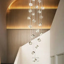 Modern geometric decorbites crystal led chandelier staircase light