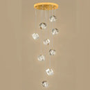 Modern geometric decorbites crystal led chandelier staircase light