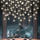Modern geometric decorbites crystal led chandelier staircase light