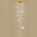 Modern geometric decorbites crystal led chandelier staircase light