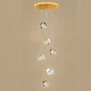 Modern geometric decorbites crystal led chandelier staircase light