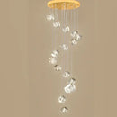 Modern geometric decorbites crystal led chandelier staircase light
