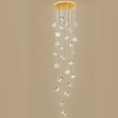 Modern geometric decorbites crystal led chandelier staircase light