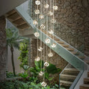 Modern geometric decorbites crystal led chandelier staircase light