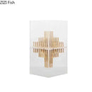 Modern geometric display box gold metal sculpture living room decor