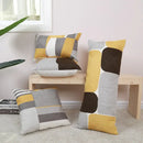 Modern geometric embroidery pillow cover yellow & gray living room