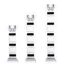 Modern geometric glass candle holder set dining room block design