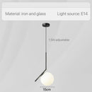 Modern geometric glass pendant lights for bedroom bedside