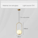 Modern geometric glass pendant lights for bedroom bedside