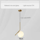 Modern geometric glass pendant lights for bedroom bedside