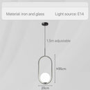 Modern geometric glass pendant lights for bedroom bedside