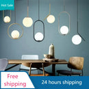 Modern geometric glass pendant lights for bedroom bedside