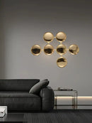 Modern geometric glossy gold led wall sconces living room art decor