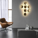 Modern geometric glossy gold led wall sconces living room art decor