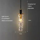 Modern geometric gold & clear crystal led ceiling chandelier bedroom