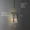 Modern geometric gold & clear crystal led ceiling chandelier bedroom