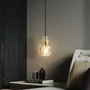 Modern geometric gold & clear crystal led ceiling chandelier bedroom