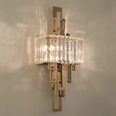 Modern geometric gold crystal wall lamp bedroom sconce