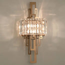 Modern geometric gold crystal wall lamp bedroom sconce