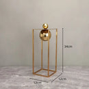 Modern geometric gold frame decorative figurines living room sculptures