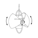 Modern geometric gold iron deformable pendant lamp for living room