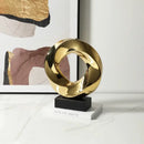 Modern geometric gold ring hollow sculpture living room decor