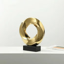 Modern geometric gold ring hollow sculpture living room decor