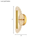 Modern geometric gold sconce light – living room grid pattern