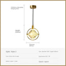 Modern geometric gold & silver crystal led pendant lights dining room