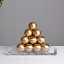 Modern geometric gold tower set living room acrylic trays
