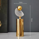 Modern geometric golden ball frosted glass sculpture living room decor
