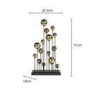 Modern geometric golden ball sculpture living room metal decor