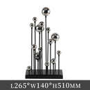 Modern geometric golden ball sculpture living room metal decor