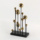 Modern geometric golden ball sculpture living room metal decor