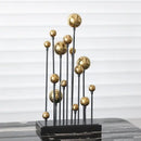Modern geometric golden ball sculpture living room metal decor