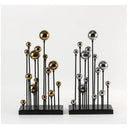 Modern geometric golden ball sculpture living room metal decor