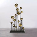 Modern geometric golden ball sculpture living room metal decor