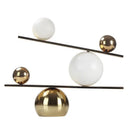Modern geometric golden ball seesaw ramp living room sculpture