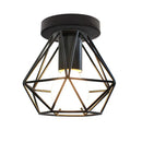 Modern geometric iron frame cage ceiling light for aisle and loft