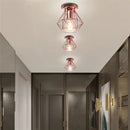 Modern geometric iron frame cage ceiling light for aisle and loft