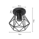 Modern geometric iron frame cage ceiling light for aisle and loft