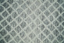 Modern Geometric Ivory and Charcoal Abstract Hand Tufted Natural Wool Multi Size Area Rug